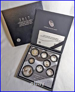 2017 U. S. Mint Limited Edition Silver Proof Set Box Slip Cover COA STOCK