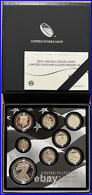 2017 US Mint Limited Edition Silver Proof Set Box & COA