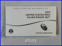 2017 US Mint Silver Proof Set Complete Box COA 90% Silver Coins S Mint