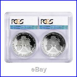 2017 WithS 1 oz Proof Silver American Eagle 2-Coin Set PCGS PF 70 DCAM First
