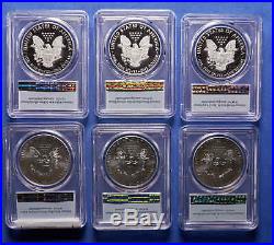 2018 American Silver Eagle 2 PC Set. PCGS Proof & MS 70's First Strike Burnished