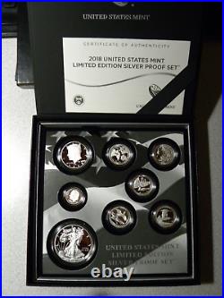 2018 PROOF SILVER LIMITED EDITION PROOF SET IN OGP 8 Coin Silver Set