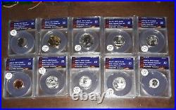 2018-S 10-Coin SILVER Reverse Proof Set 50th Anniversary set Release RP70 DCAM