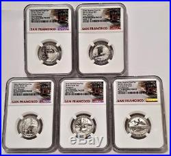 2018-S 25C Silver REVERSE Proof Quarter Set NGC PF70 Early Releases Car Label