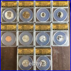 2018 S 50th Anniv Silver Reverse Proof Set RP70 ANACS DCAM FDI #P145