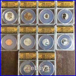 2018 S 50th Anniv Silver Reverse Proof Set RP70 ANACS DCAM FDI #P145