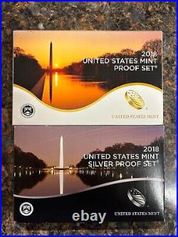 2018 S ANNUAL Silver / Non Silver 10 Coin Proof Set US Mint Original Box and COA