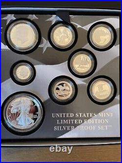 2018 S Proof Silver Eagle Limited Edition Proof Set 18rc In Ogp