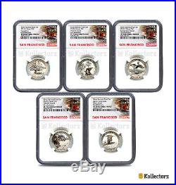 2018 S Reverse Proof 50th Anniv. Quarters 5-coin Set Ngc Pf70 First Releases