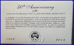 2018 S San Francisco Mint Silver Reverse Proof Set OGP COA 50th Anniv