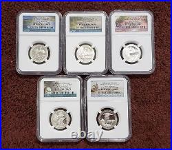 2018 S Silver 25c Pf 70 Quarter Ultra Cameo Set-early Releases 5 Coiins