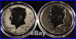 2018 S Silver Kennedy 2 Coins (TWO) Reverse Proof & ERROR / VARIETY in FINISH