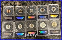 2018-S Silver Reverse 10-Coin Proof Set ANACS RP70DCAM