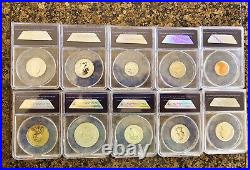 2018-S Silver Reverse 10-Coin Proof Set ANACS RP70DCAM FDOI # 0999 of 1,865