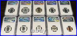 2018 S Silver Reverse 10 Coin Proof Set Early Release PF69 REV PF SF TROLLEY