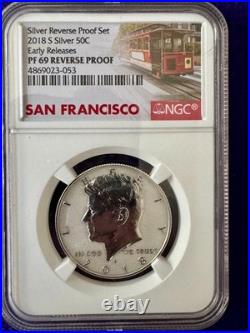 2018-S Silver Reverse Proof 10 Coin Set NGC PF69 Early Release
