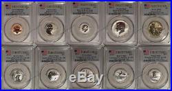 2018 S Silver Reverse Proof 10 Coin Set PCGS PR69 First Strike