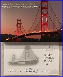 2018-S Silver Reverse Proof 10 coin Set withCoA & Original Packaging from US Mint