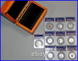 2018 S Silver Reverse US 10-Coin Proof Set RP70 ANACS Certified Coins with Box 2018 S Silver Reverse US 10-Coin Proof Set RP70 ANACS Certified Coins with Box