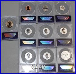 2018 S Silver Reverse US 10-Coin Proof Set RP70 ANACS Certified Coins with Box 2018 S Silver Reverse US 10-Coin Proof Set RP70 ANACS Certified Coins with Box