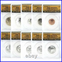 2018 S U. S. Mint Silver Reverse Proof Set RP 70 DCAM ANACS SKUCPC9416