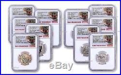 2018-S U. S. Silver Reverse Proof Set 10pc. NGC PF69 EARLY Releases Trolley Label