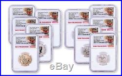 2018-S U. S. Silver Reverse Proof Set 10pc. NGC PF70 EARLY Releases Trolley Label