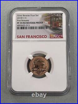 2018-S U. S. Silver Reverse Proof Set 10pc. NGC PF70 First Releases Trolley Label