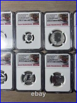 2018 S US Mint Silver Reverse Proof 10 Coin Set NGC PF70 First Day of Issue