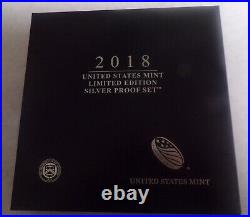 2018-S United States Mint Limited Edition Silver Proof Set 8 Coins withBox and COA