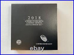 2018 S United States Mint Limited Edition Silver Proof Set. With O G P + C O A