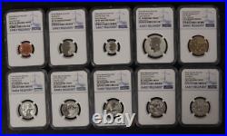 2018 Silver Reverse Proof Set all Graded PF70 NGC Early Releases