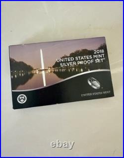 2018 US Mint Silver Proof 10-Coin Set with Box and COA