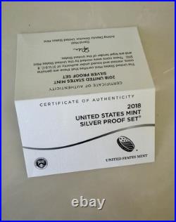 2018 US Mint Silver Proof 10-Coin Set with Box and COA