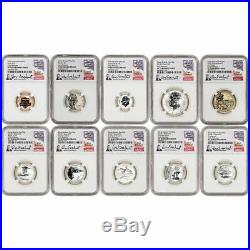 2018 US Mint Silver Reverse Proof Set NGC PF70 Early Releases Everhart