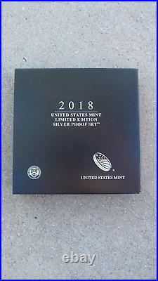 2018 United States Mint Limited Edition Silver Proof Set Complete Box NEW