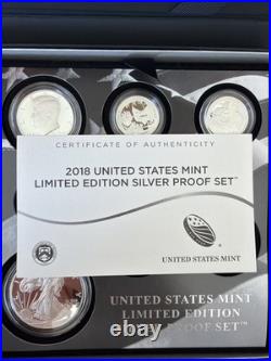 2018 United States Mint Limited Edition Silver Proof Set with COA & Original Box