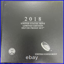 2018 United States Mint Limited Edition Silver Proof Set withBox & COA