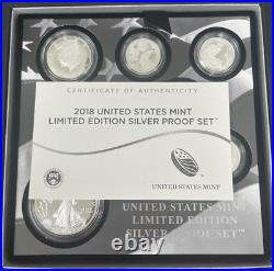 2018 United States Mint Limited Edition Silver Proof Set withBox & COA