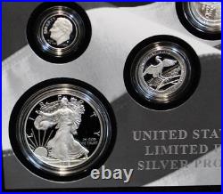 2018 Us Mint Limited Edition Silver Proof Set 8 Coin Box & Coa