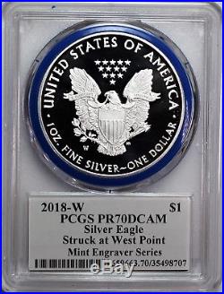 2018 W $1 Silver Eagle PCGS PR70 SP70 Mercanti Mint Engraver Series 2 Coin Set