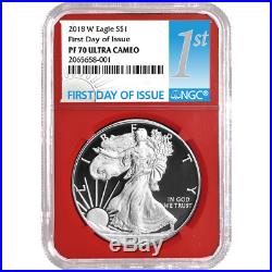 2018-W Proof $1 American Silver Eagle 3 pc. Set NGC PF70UC FDI First Label Red W