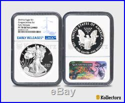 2018-W Proof $1 Silver Eagle Congratulations Set NGC PF70UC Blue Early Releases