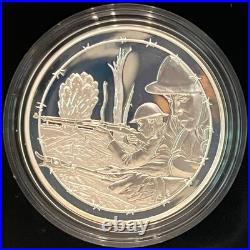 2018 WWI Centennial Commemorative Silver Dollar & Army Medal Set with COA & OGP