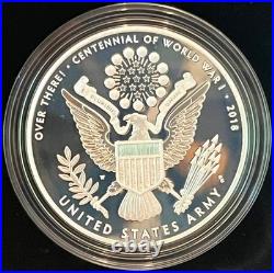 2018 WWI Centennial Commemorative Silver Dollar & Army Medal Set with COA & OGP