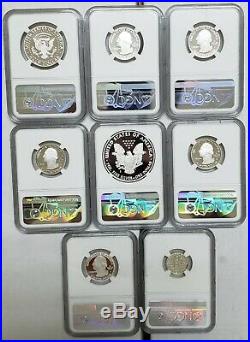 2018S Limited Edition Silver Proof 8 Coin Set NGC PF70 Trolley E. R. SKU C26