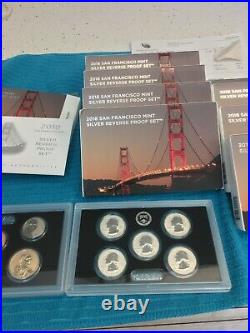 2018s SAN FRANCISCO 50th ANNIV. 10 coin SILVER REVERSE PROOF SET from US MINT