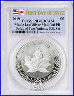 2019 2-Coin Pride of Two Nations Set Silver Eagle Maple FDOI PCGS PR70