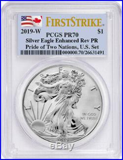 2019 2-Coin Pride of Two Nations Set Silver Eagle Maple FS PCGS PR70