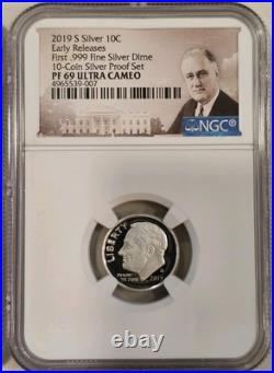 2019 3-Coin PF69 Set- 1ST W Reverse PF Cent, 1ST. 999 Silver Dime + 2019-S Cent 2019 3-Coin PF69 Set- 1ST W Reverse PF Cent, 1ST. 999 Silver Dime + 2019-S Cent